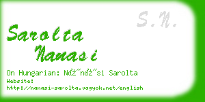 sarolta nanasi business card